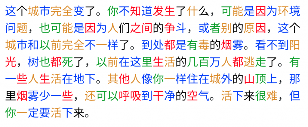 With colours, you can focus on Chinese tones without Pinyin getting in the way.