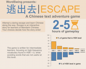 Samples of Chinese handwriting were based on a text from this text adventure game from WordSwing.