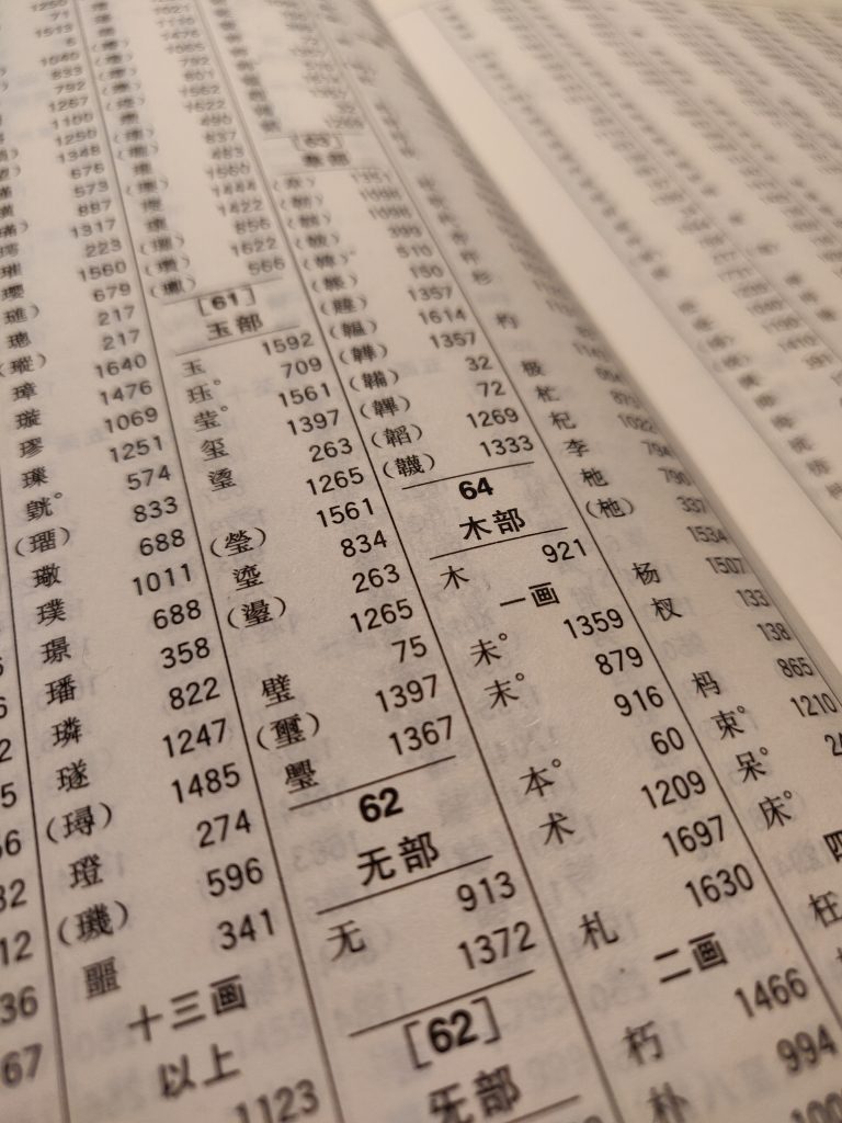 How to look up Chinese characters you don't know using radicals in a paper dictionary.